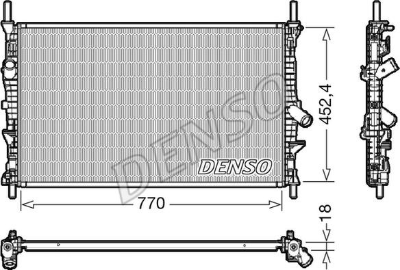 Denso DRM10111 - Радиатор, охлаждение двигателя abcparts.ee