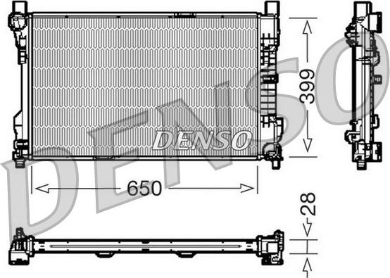 Denso DRM17080 - Радиатор, охлаждение двигателя abcparts.ee