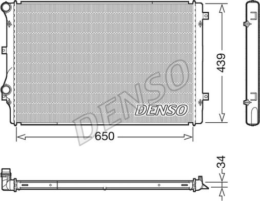 Denso DRM32041 - Радиатор, охлаждение двигателя abcparts.ee