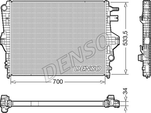 Denso DRM32050 - Радиатор, охлаждение двигателя abcparts.ee