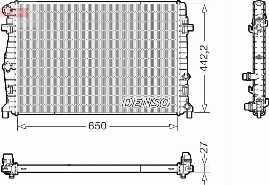 Denso DRM32058 - Радиатор, охлаждение двигателя abcparts.ee