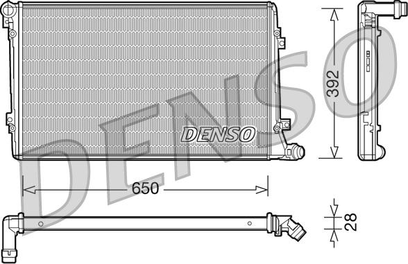 Denso DRM32019 - Радиатор, охлаждение двигателя abcparts.ee