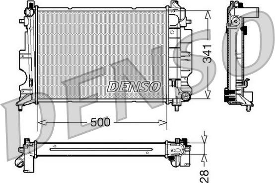 Denso DRM25011 - Радиатор, охлаждение двигателя abcparts.ee