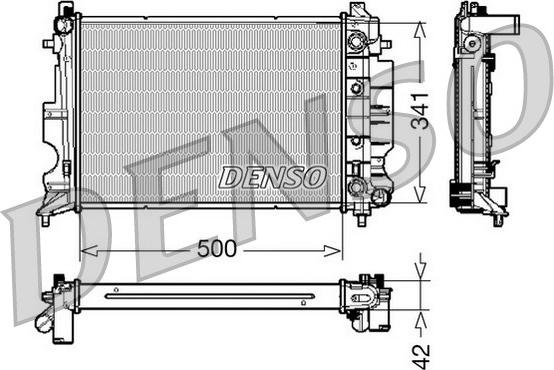 Denso DRM25012 - Радиатор, охлаждение двигателя abcparts.ee
