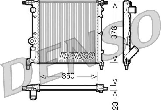 Denso DRM23005 - Радиатор, охлаждение двигателя abcparts.ee