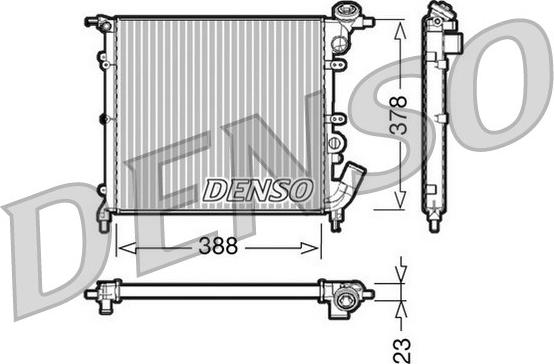 Denso DRM23002 - Радиатор, охлаждение двигателя abcparts.ee