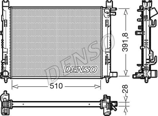 Denso DRM23109 - Радиатор, охлаждение двигателя abcparts.ee