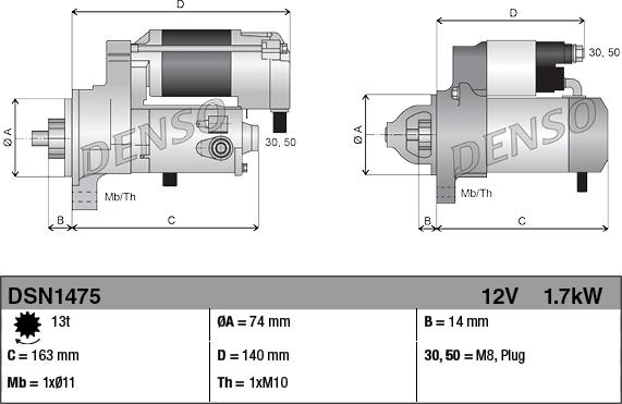 Denso DSN1475 - Стартер abcparts.ee
