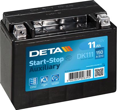 DETA DK111 - Стартерная аккумуляторная батарея, АКБ abcparts.ee