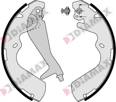 Diamax N01318 - Комплект тормозных колодок, барабанные abcparts.ee