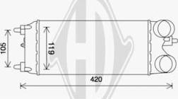 Diederichs DCA1120 - Интеркулер, теплообменник турбины abcparts.ee
