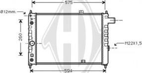 Diederichs DCM2559 - Радиатор, охлаждение двигателя abcparts.ee