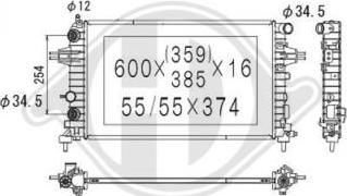 Diederichs DCM2659 - Радиатор, охлаждение двигателя abcparts.ee