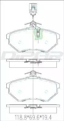 Ditas DFB2588 - Тормозные колодки, дисковые, комплект abcparts.ee