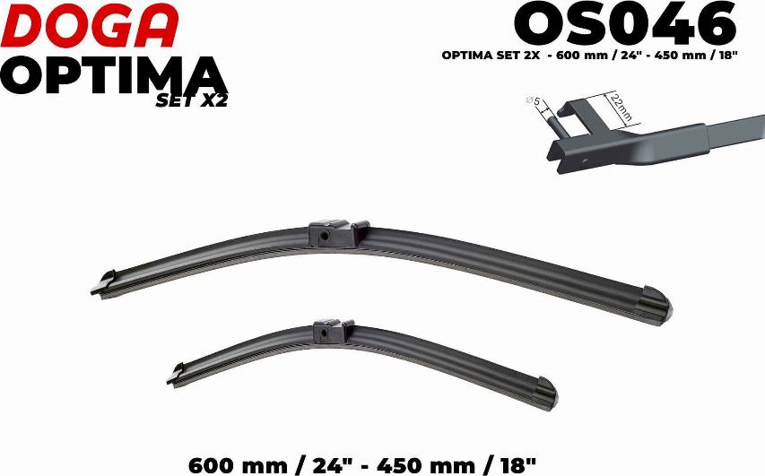 DOGA OS046 - Щетка стеклоочистителя abcparts.ee