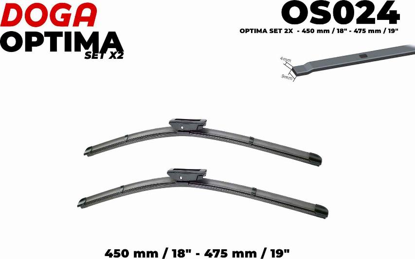 DOGA OS024 - Щетка стеклоочистителя abcparts.ee