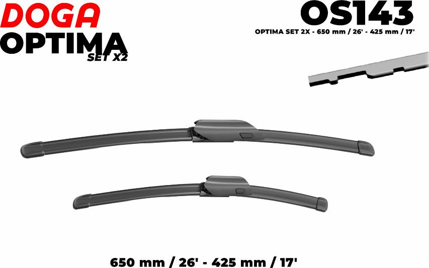 DOGA OS143 - Щетка стеклоочистителя abcparts.ee