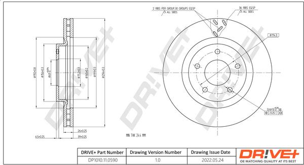 Dr!ve+ DP1010.11.0590 - Тормозной диск abcparts.ee