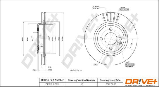 Dr!ve+ DP1010.11.0791 - Тормозной диск abcparts.ee