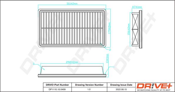 Dr!ve+ DP1110.10.0499 - Воздушный фильтр двигателя abcparts.ee