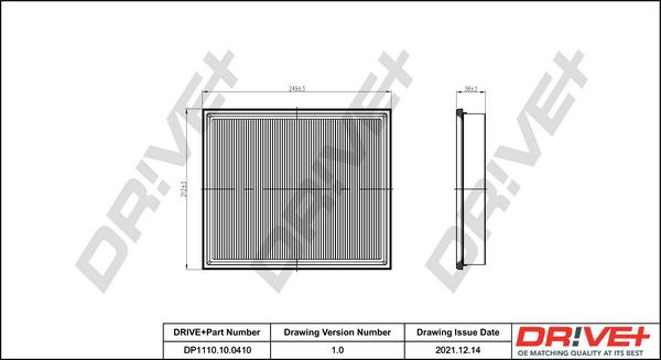 Dr!ve+ DP1110.10.0410 - Воздушный фильтр двигателя abcparts.ee
