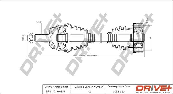 Dr!ve+ DP2110.10.0951 - Приводной вал abcparts.ee