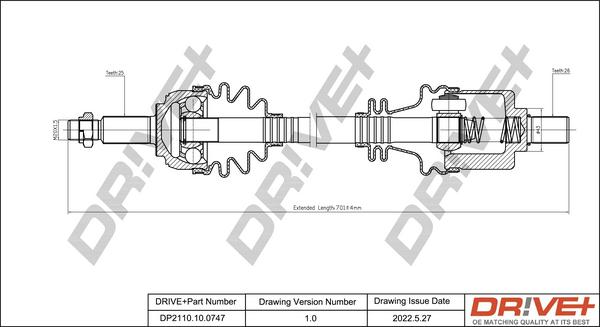 Dr!ve+ DP2110.10.0747 - Приводной вал abcparts.ee