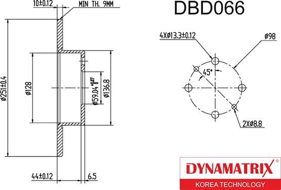 Dynamatrix DBD066 - Тормозной диск abcparts.ee