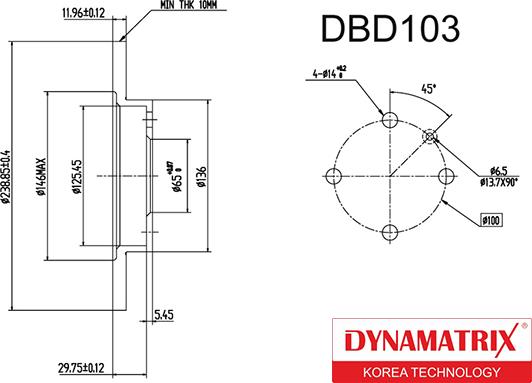 Dynamatrix DBD103 - Тормозной диск abcparts.ee
