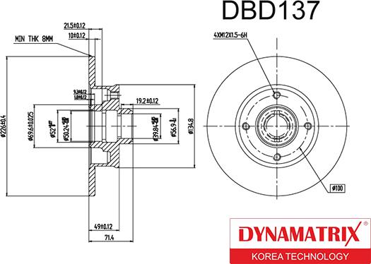 Dynamatrix DBD137 - Тормозной диск abcparts.ee