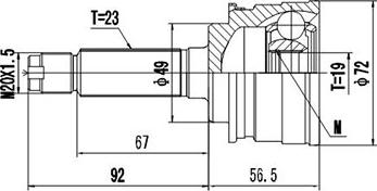 Dynamatrix DCV857007 - Комплект ШРУСа, приводной вал, шарнир abcparts.ee