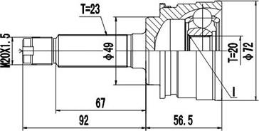 Dynamatrix DCV857012 - Комплект ШРУСа, приводной вал, шарнир abcparts.ee