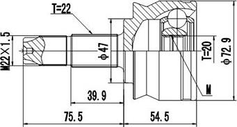 Dynamatrix DCV817043 - Комплект ШРУСа, приводной вал, шарнир abcparts.ee