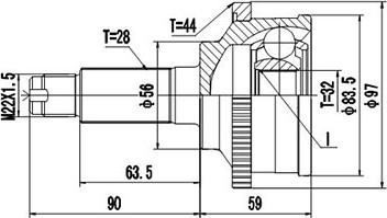 Dynamatrix DCV834117 - Комплект ШРУСа, приводной вал, шарнир abcparts.ee