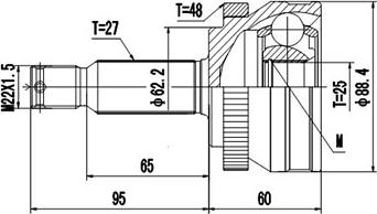 Dynamatrix DCV824090 - Комплект ШРУСа, приводной вал, шарнир abcparts.ee