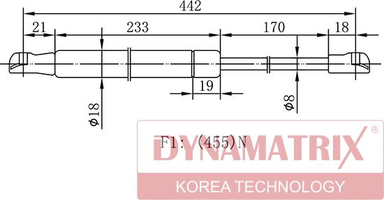 Dynamatrix DGS015488 - Газовая пружина, упор abcparts.ee