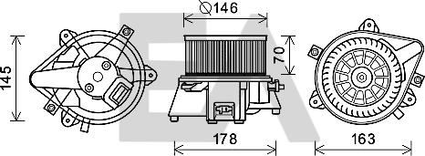 EACLIMA 42A25021 - Электродвигатель, вентиляция салона abcparts.ee