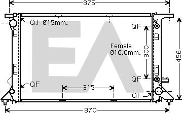 EACLIMA 31R02104 - Радиатор, охлаждение двигателя abcparts.ee
