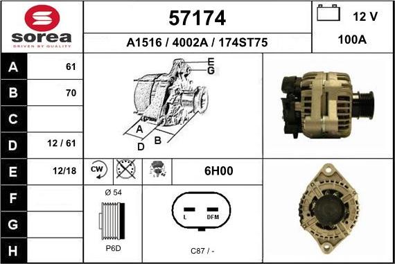 EAI 57174 - Генератор abcparts.ee