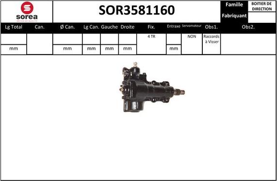 EAI SOR3581160 - Рулевой механизм, рейка abcparts.ee