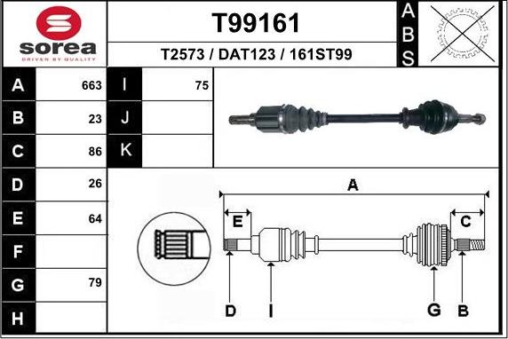 EAI T99161 - Приводной вал abcparts.ee