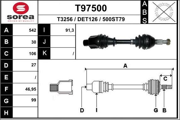 EAI T97500 - Приводной вал abcparts.ee