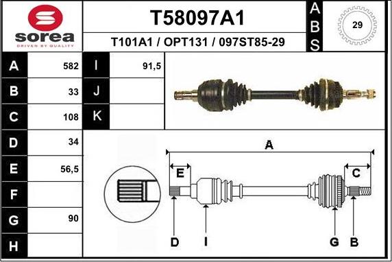 EAI T58097A1 - Приводной вал abcparts.ee