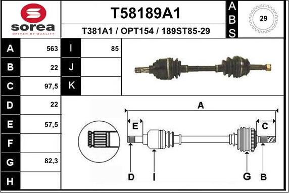 EAI T58189A1 - Приводной вал abcparts.ee