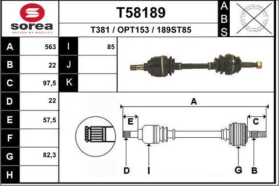 EAI T58189 - Приводной вал abcparts.ee