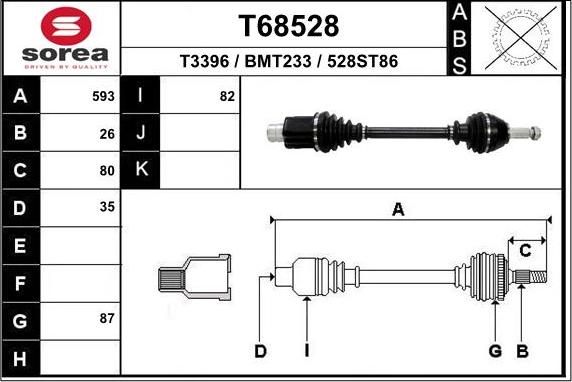 EAI T68528 - Приводной вал abcparts.ee