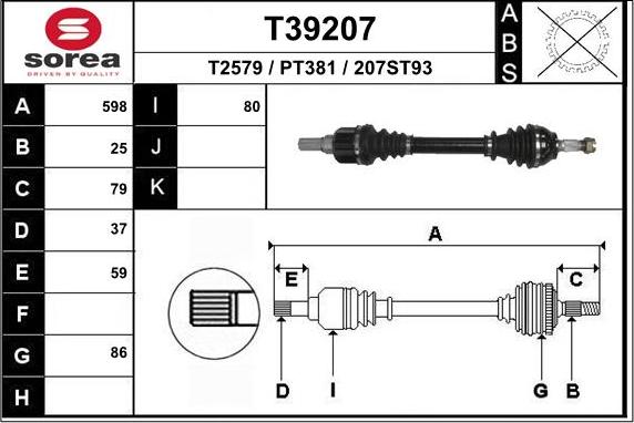EAI T39207 - Приводной вал abcparts.ee