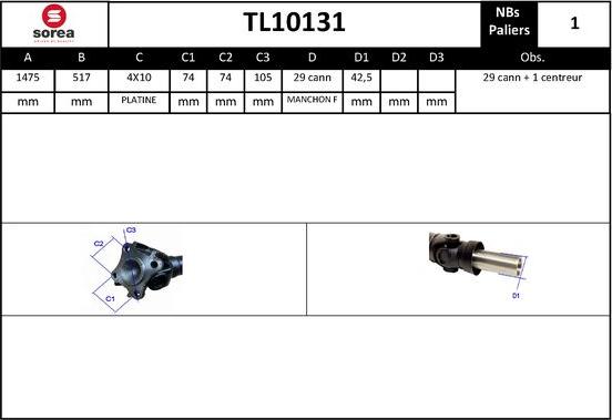 EAI TL10131 - Карданный вал, главная передача abcparts.ee