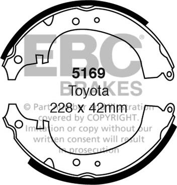 EBC Brakes 5169 - Комплект тормозных колодок, барабанные abcparts.ee