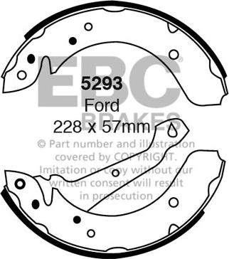 EBC Brakes 5293 - Комплект тормозных колодок, барабанные abcparts.ee